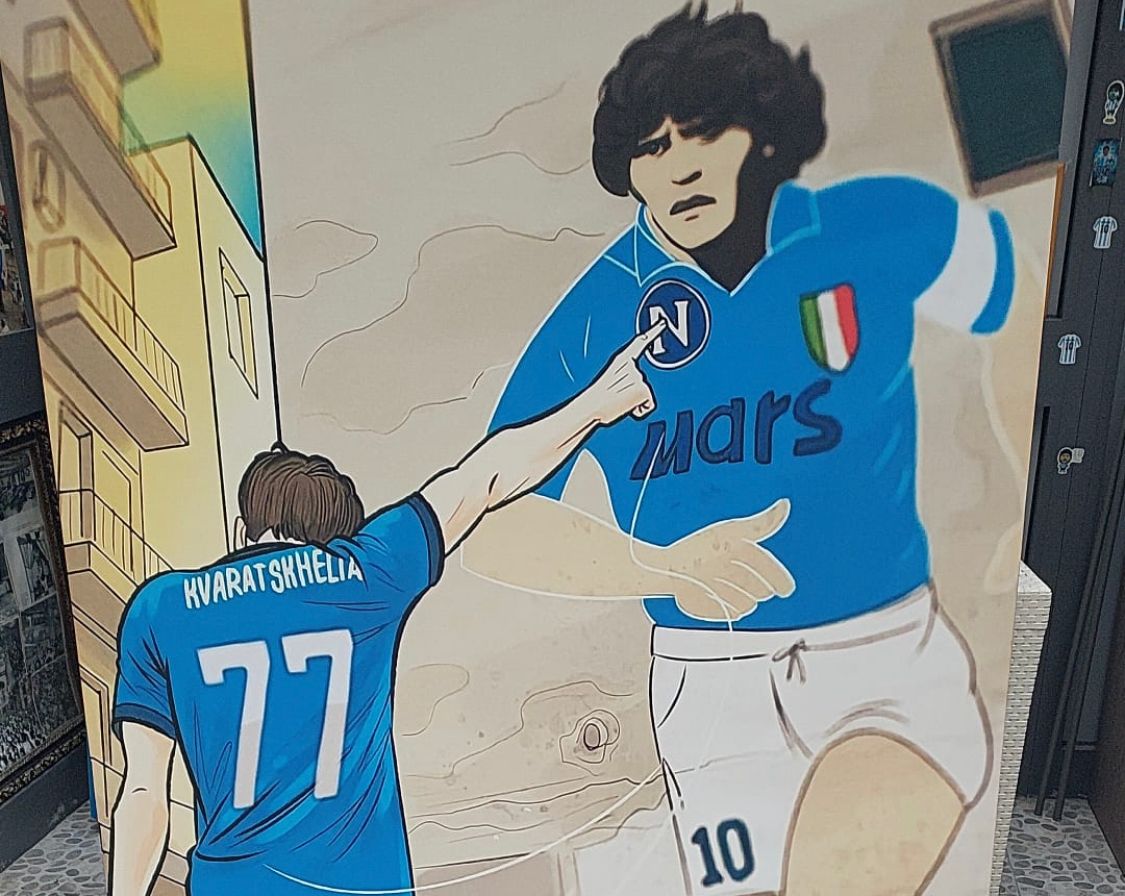 BANDIERA DEL NAPOLI 1926 LA NOSTRA UNICA FEDE 3° SCUDETTO CM 94x140
