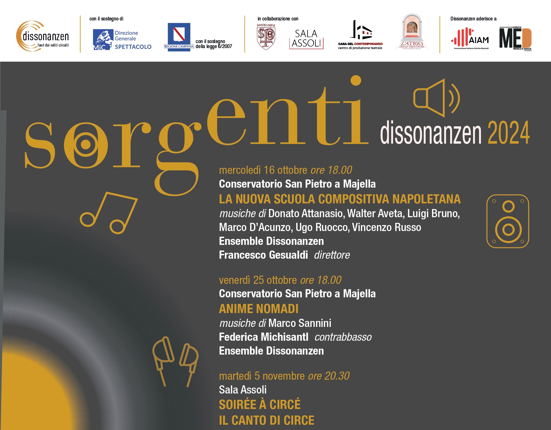 PROGRAMMA - Dal 16 ottobre parte "Sorgenti", la stagione musicale di  Dissonanzen con una dedica a Luigi Nono